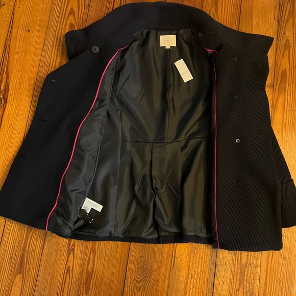NWT Loft Peacoat Style Jacket-Navy - Picture 3 of 5